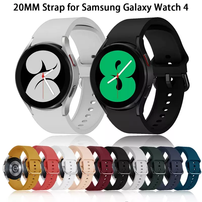 Ремешок силиконовый для смарт-часов Samsung Galaxy Watch 5 pro 4 44 мм 40 мм, браслет для наручных часов 4 Classic 46 мм 42 мм