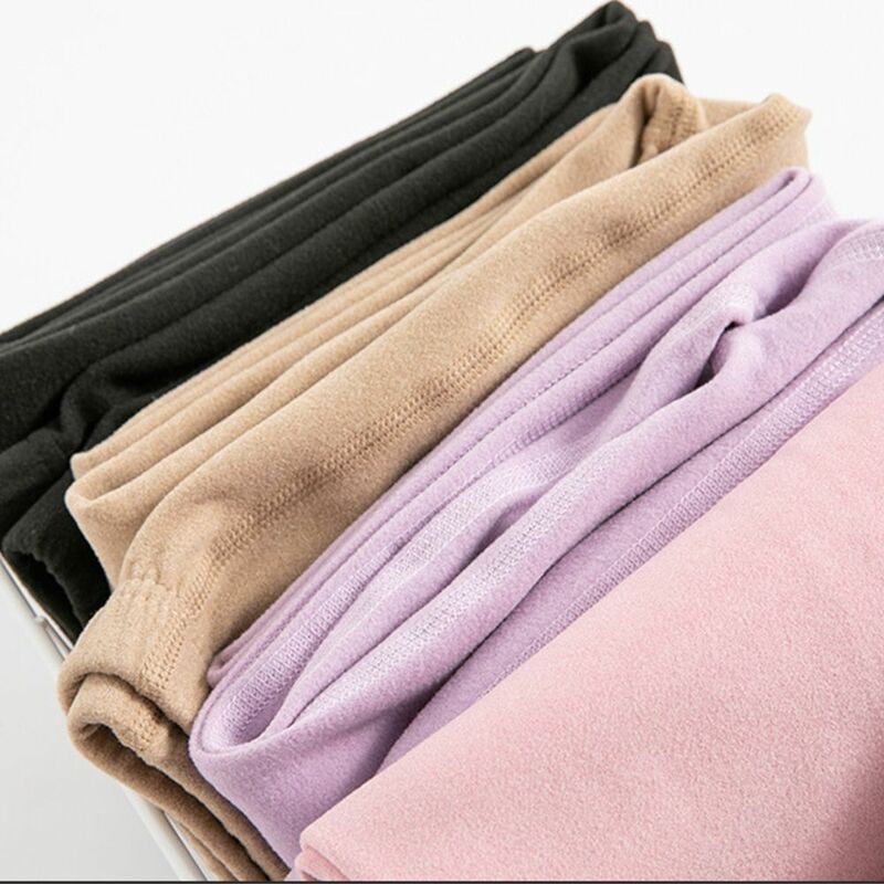 Simple Soft Pants T-Shirt O-Neck German Fleece Korean Style Sleepwear Elastic Underwear Women Thermal Underwear Long Johns Set