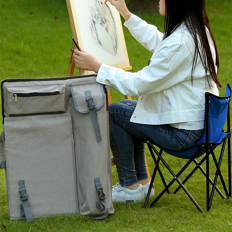 Bolsa de arte grande para tablero de dibujo, juego de pintura, bolsa de boceto de viaje para herramientas de dibujo, suministros de arte de pintura de lona para Artista