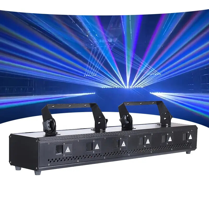 4pcs Bar Club Dj stage disco 6 Eye Rgb Animation Laser 12w Six Heads Lazer Scanner Full Color Laser Light