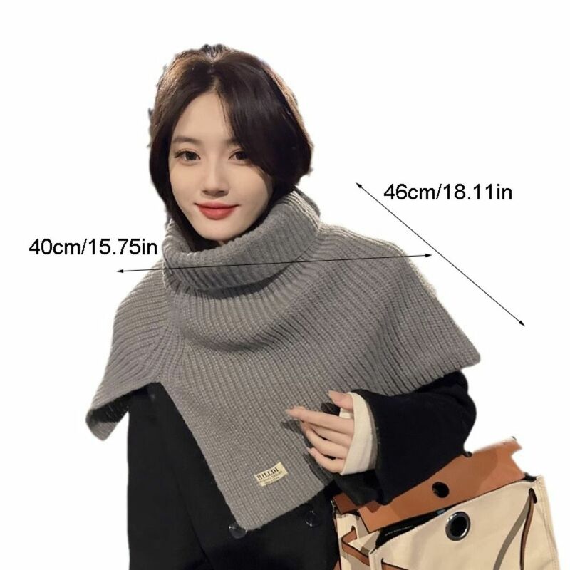 Irregular High Collar Shawl Irregular Wool Scarf Warm Knitted Shawl Knitted Cape Solid Color Neck Wraps Ladies