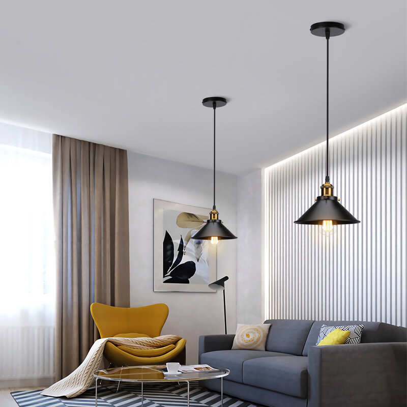 Lámpara colgante Retro Para Loft, iluminación del hogar para sala de estar, Industrial, E27, Base Edison