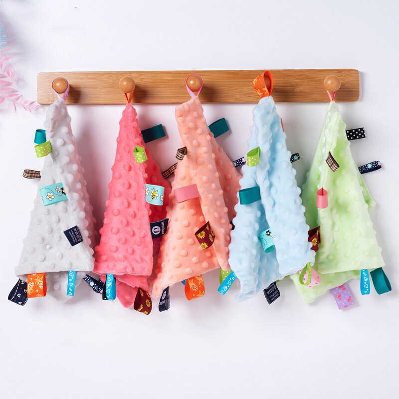 Label Kacang Polong Bayi Handuk Penenang Katun Lembut Mainan Tidur Anak Baru Lahir Warna Polos Menenangkan Menenangkan Kenyamanan Selimut Oto Handuk Air Liur