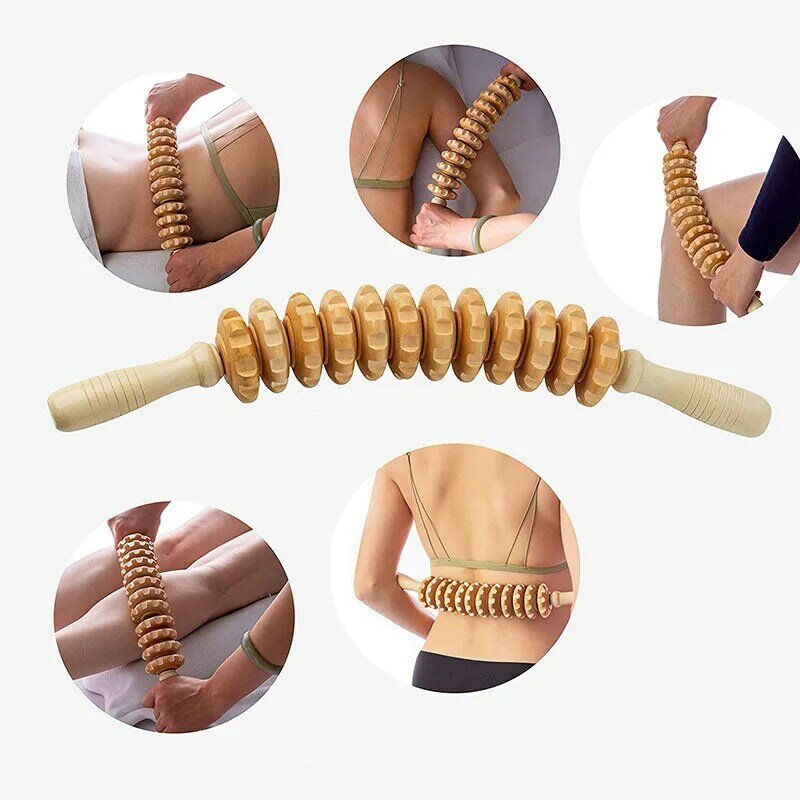Wood Therapy Scraping Massage Roller Body Massager Lymphatic Drainage Tool Muscle Relaxing Acupuncture Massager Beauty & Health