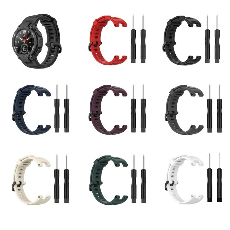 Replacement Band For Huami Amazfit T Rex Strap Silicone Watchband For Amazfit T-Rex/T-Rex Strap