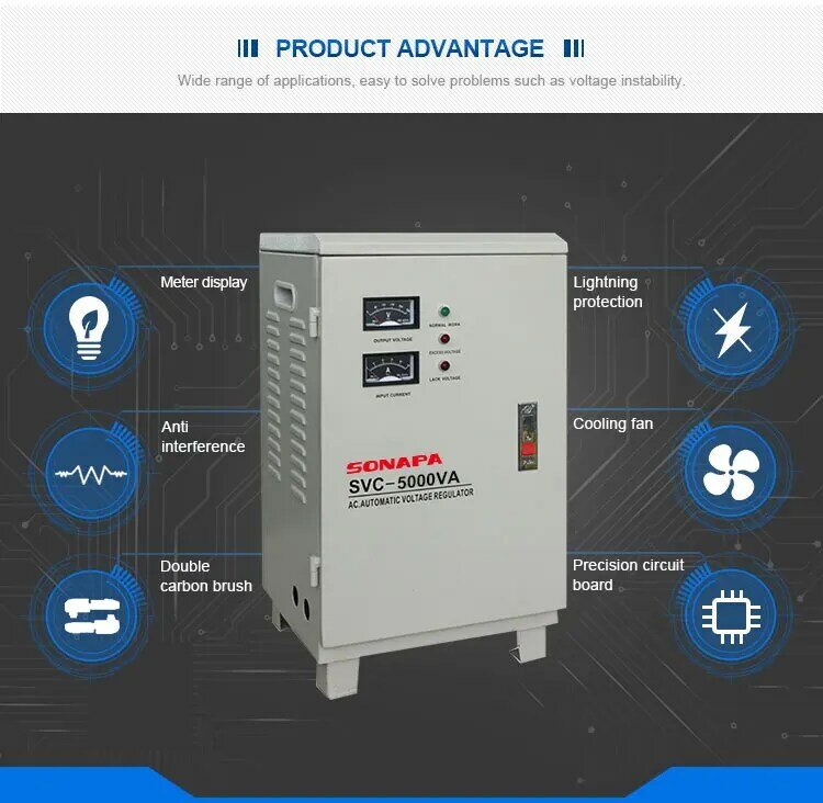 電気スタビライザー電圧スタビライザー5kva単相自動電圧調整器。