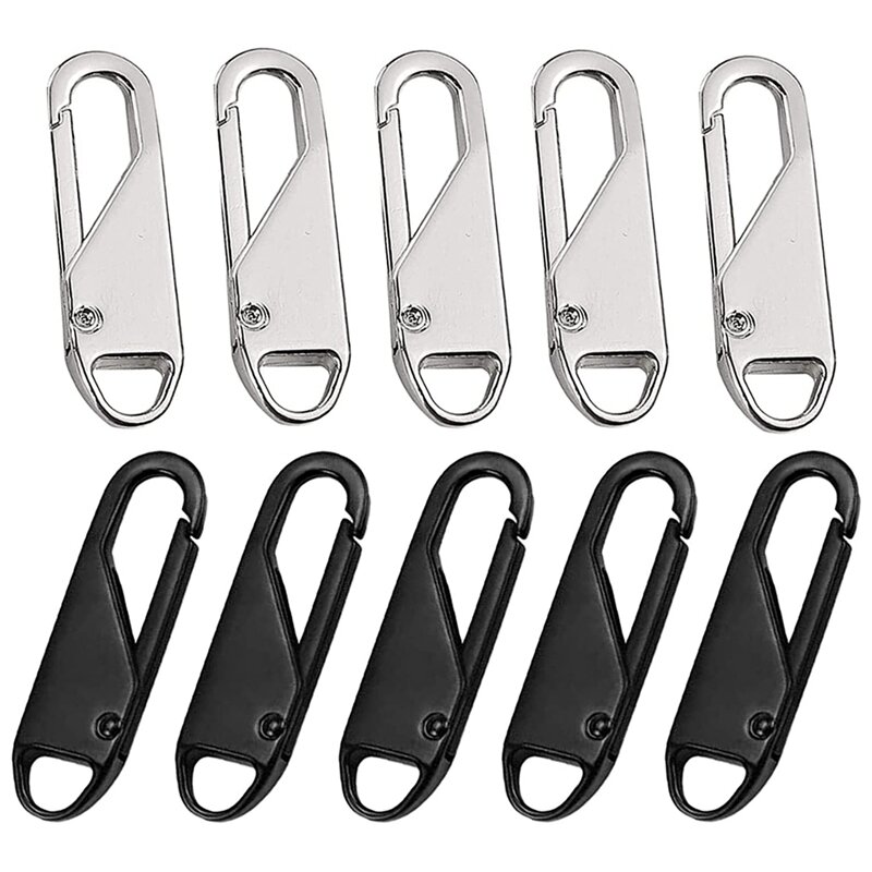 NEW-Metal Replacement Zipper (10 Pieces), Metal Tabs For Zip Repair, For Clothes, Luggage, Suitcase, Backpack, Diy Craft