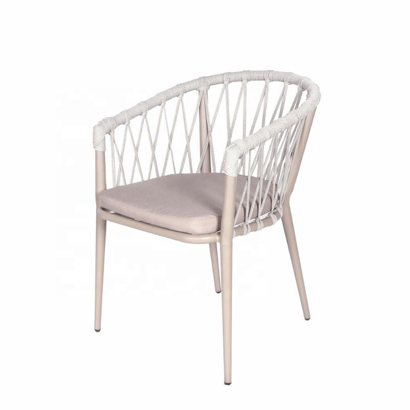 Aluminiowe meble ogrodowe krzesło składane liny lina na zewnątrz fabryki krzeseł