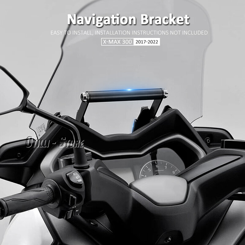 Accessori moto staffa di montaggio GPS di navigazione per Yamaha XMAX 300 X-MAX 300 X-Max 300 2017 2018 2019 2020 2021 2022