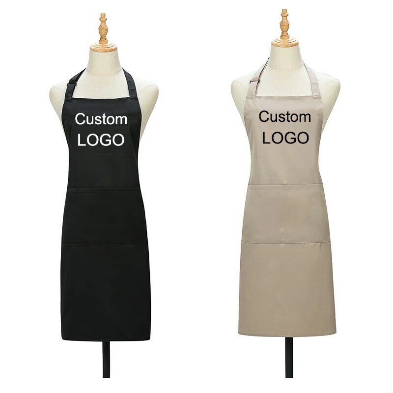 Avental de cozinha personalizado para homens e mulheres, Chef Trabalho Avental para Grill, Restaurante Bar Cafés, Beauty Nails Studios Logo Design