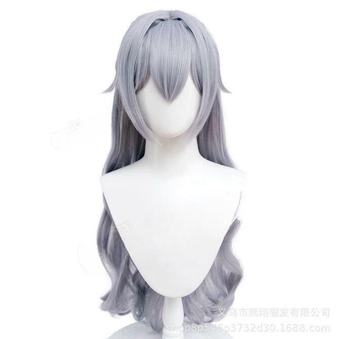 Bronya Zaychik Cosplay Wig Anime Honkai Impact 3 Cosplay Fiber synthetic wig Light white purple long hair