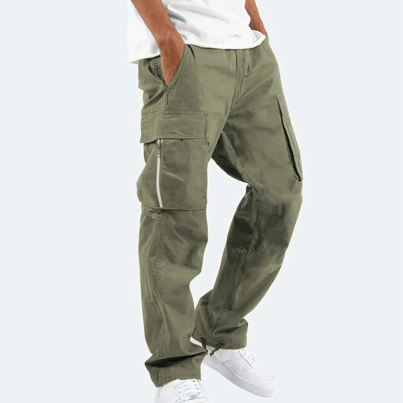 Pantalones Cargo para hombre, pantalón informal, Color sólido, holgado, Harajuku, moda urbana, primavera y verano