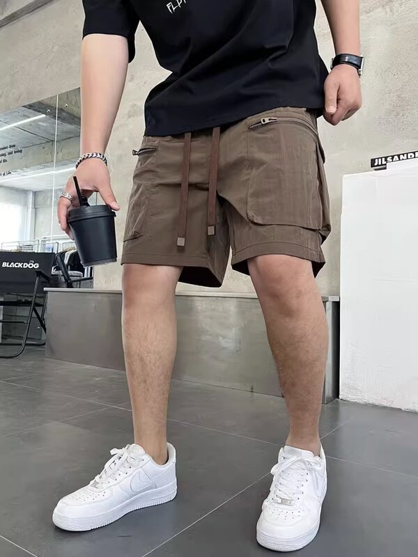Cotton Knee Length 3/4 Long Shorts Men's Tactical Capri Trousers Multi Pocket Summer Twill Work Cargo Trousers Man Shorts E27