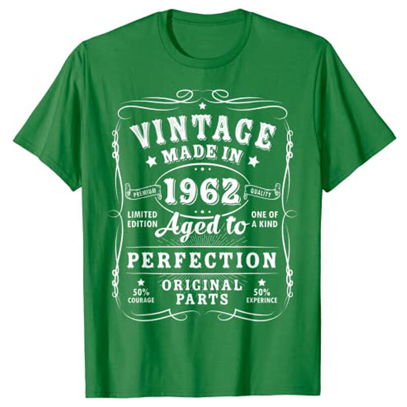 Vintage Made In 1962 Aged To Perfection Arigial Parts 61th Birthday Decorations Women Men Funny 61 Year Old Tee Tops