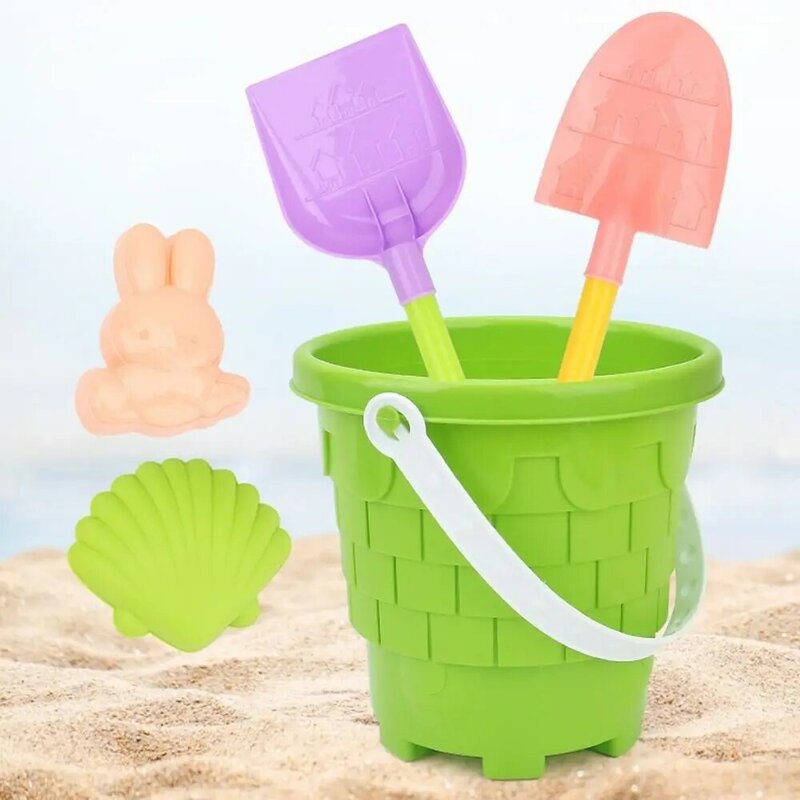 ABS Beach Sand Play Brinquedos para crianças, pá, jogo de água, leve, balde de praia portátil, brinquedos de pato dos desenhos animados, 1 conjunto