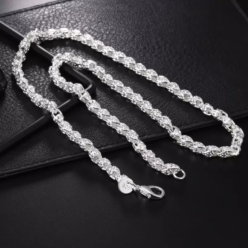 925 Sterling Silber 20-24 Zoll 5mm Wasserhahn Kette Halskette für Frau Mann Mode Party Hochzeit Accessoires Schmuck Weihnachts geschenke
