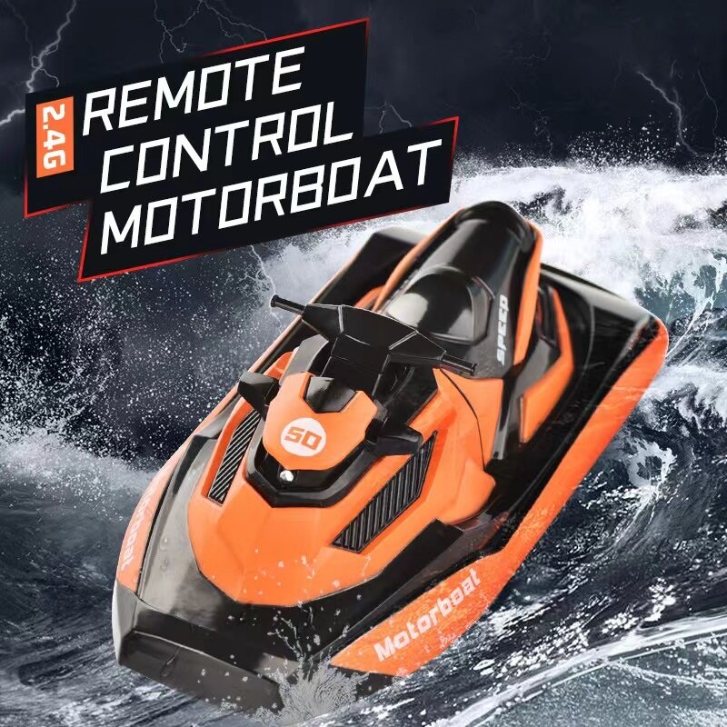 Mini Afstandsbediening Boot 2.4G Rc Speelgoed Hoge Snelheid Rc Motorboot Zomer Water Peddelen Elektrische Motorboot Kinderen Gift speelgoed Zwembad