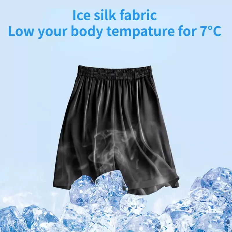 Shorts feminino acetato de seda gelo de cintura alta, calça fina cropped cetim, pijama solto casual plus size, verão