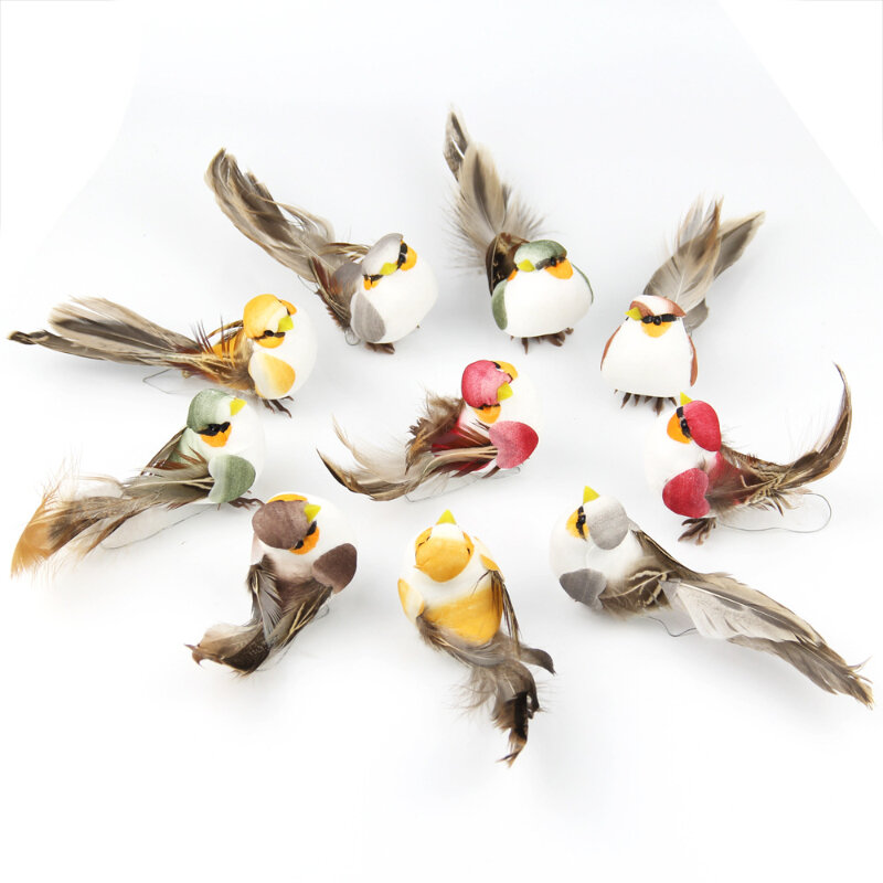 2 sztuk sztuczne ptaki ze sztucznej pianki symulacji zwierząt pióro ptaki modele DIY ślub ozdoby do domu i ogrodu dekoracja obejścia