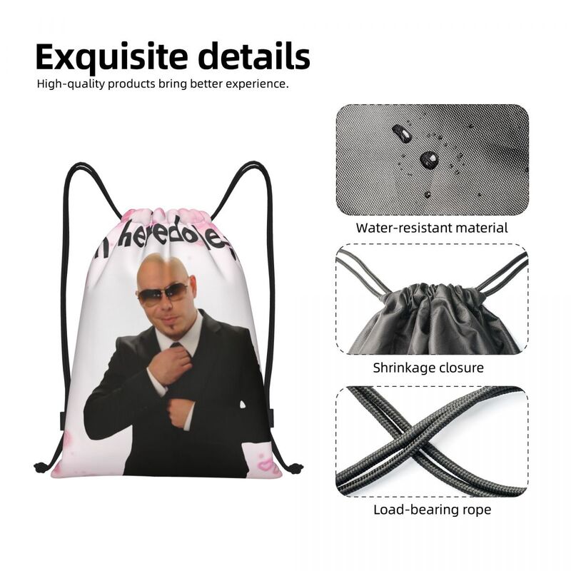 Mr World-Mochila portátil com cordão para homens e mulheres, saco esportivo de ginástica, cantor de rapper americano, bolsa de compras