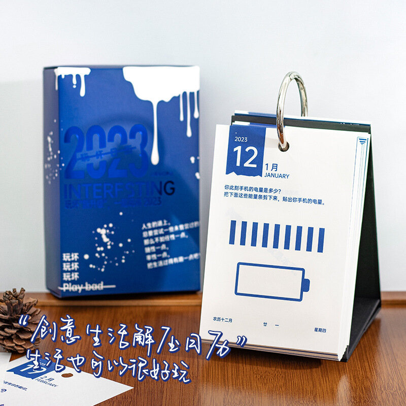 Calendar 2023 Year of the Rabbit Decompression Table Calendar Simple Desktop Punch Calendar New Year Calendar Wholesale