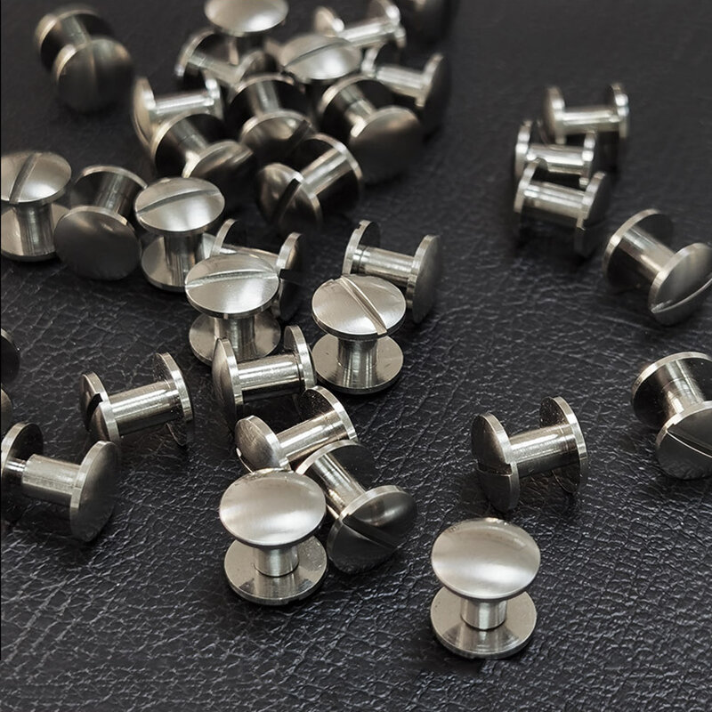 Tornillos de titanio puro de 4mm, 5mm, 6mm, 8mm, remaches para tornillos de correa de perno de cuero, tornillos de encuadernación