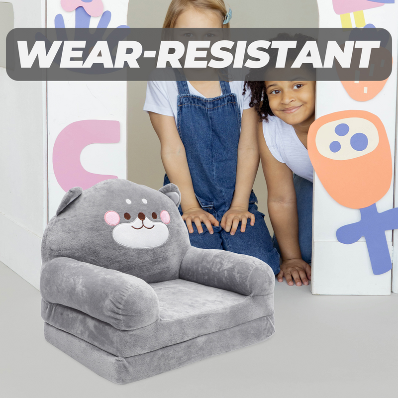Sofá plegable de felpa con diseño de elefante para niños, silla acogedora con respaldo, sillón de dibujos animados para sala de juegos y dormitorio