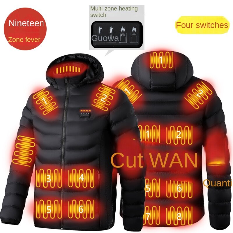 Aquecimento inteligente roupas de carregamento aquecimento algodão roupas inverno para baixo algodão roupas corpo quente casaco de aquecimento elétrico