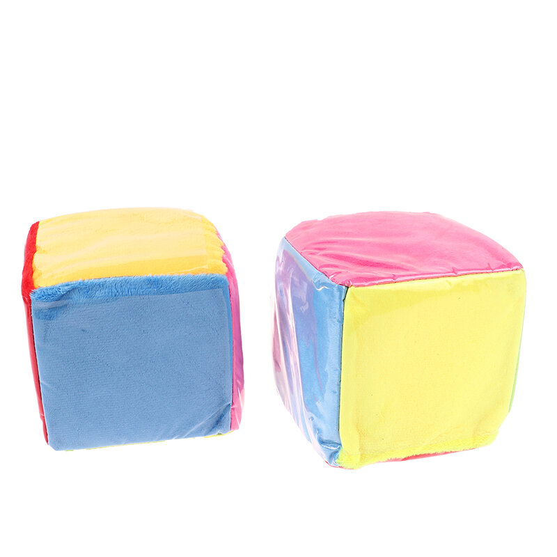 Brinquedo de pelúcia inserível quadrado, cubo 10cm, filme plástico, dados esponja, para crianças, auxiliares didáticos, multicolor