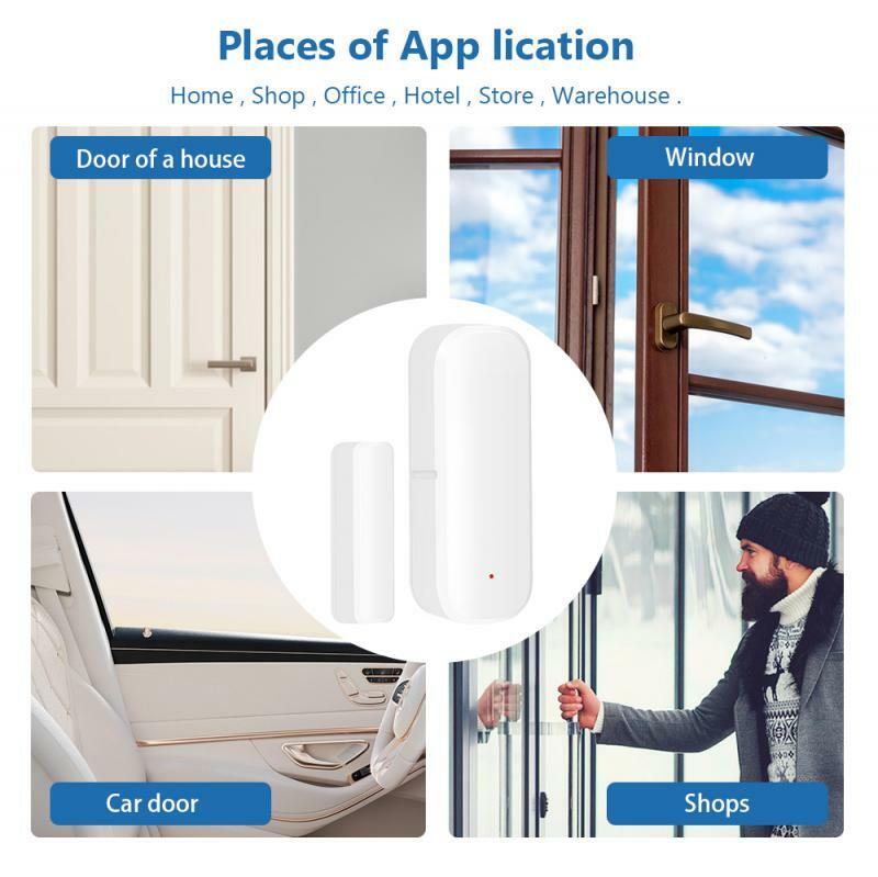 Датчик открытия/закрытия дверей ZY Tuya, умный датчик окон с управлением жизнью, работает с Alexa Google Home