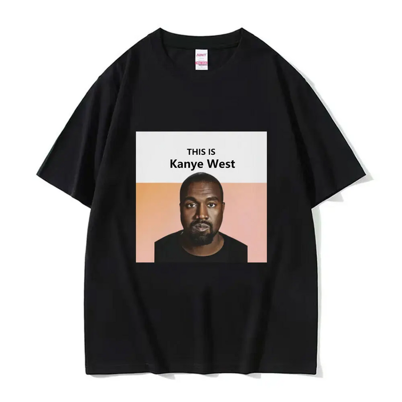 T-Shirt à Manches Courtes pour Homme et Femme, Streetwear, Vintage, Hip Hop, Rap Style, Kanye West Meme