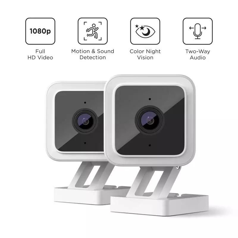 Smart Home Indoor Camera SE (2-Pack) Wi-Fi-Connected - Wired Security Surveillance Camera with Motion & Sound Detection
