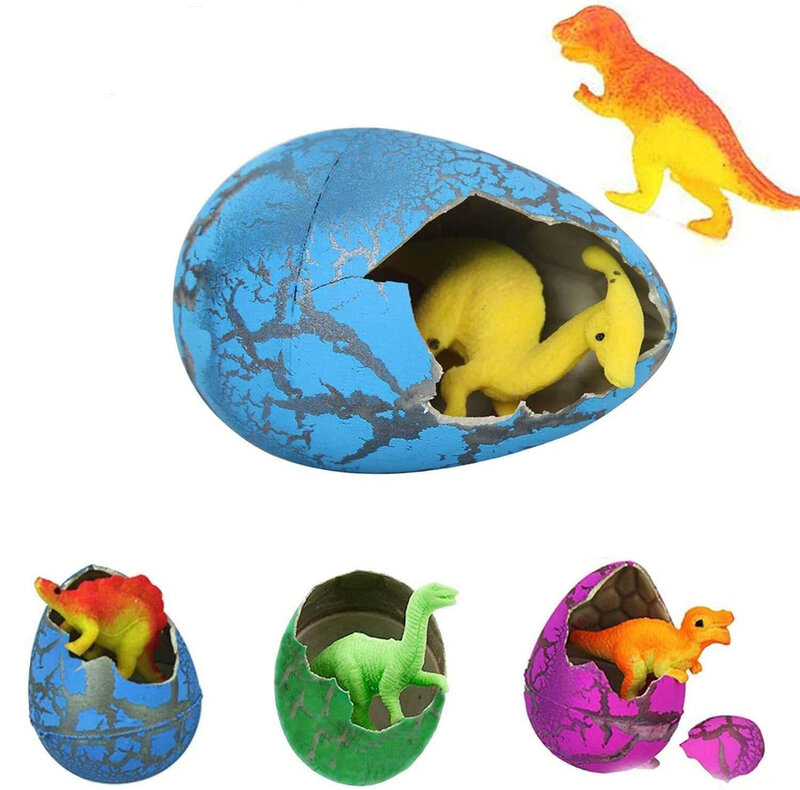 60 buah telur dinosaurus, tumbuh di dalam air keranjang Paskah Stuffers, Hatch telur retak kit sains mainan baru hadiah Paskah (warna acak)