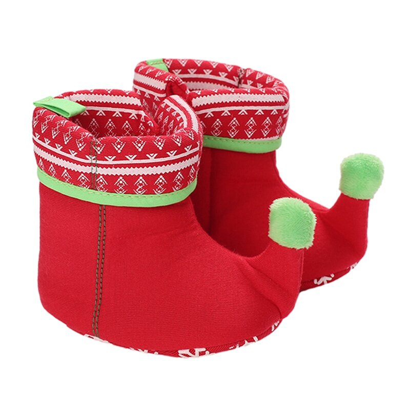 Desenhos animados do Natal Patterned Snow Boots, Sapatos de bebê quentes, Recém-nascido, Infantil, Primeiro caminhante, Inverno