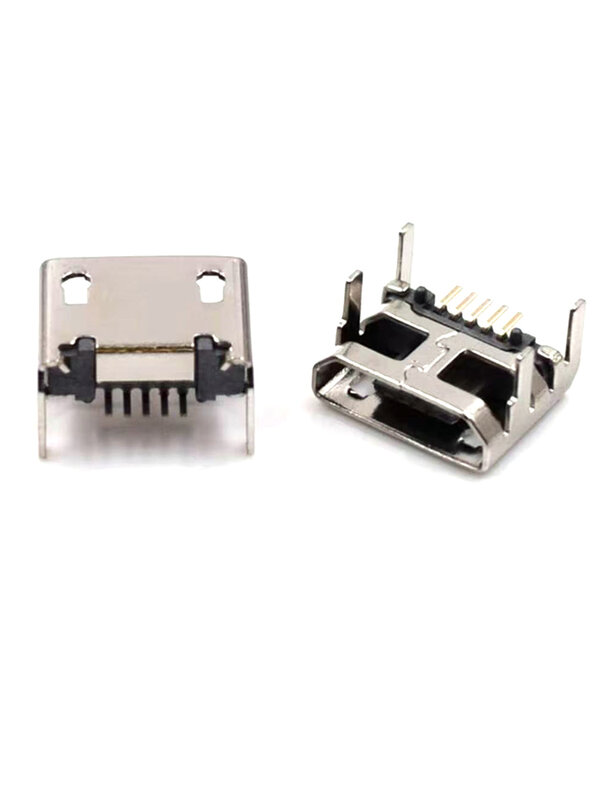 1pcs Micro USB Connector B Type Female Jack 5Pin long ping 4 feet DIP Straight mouth For PCB Smart Machine Interface Connector