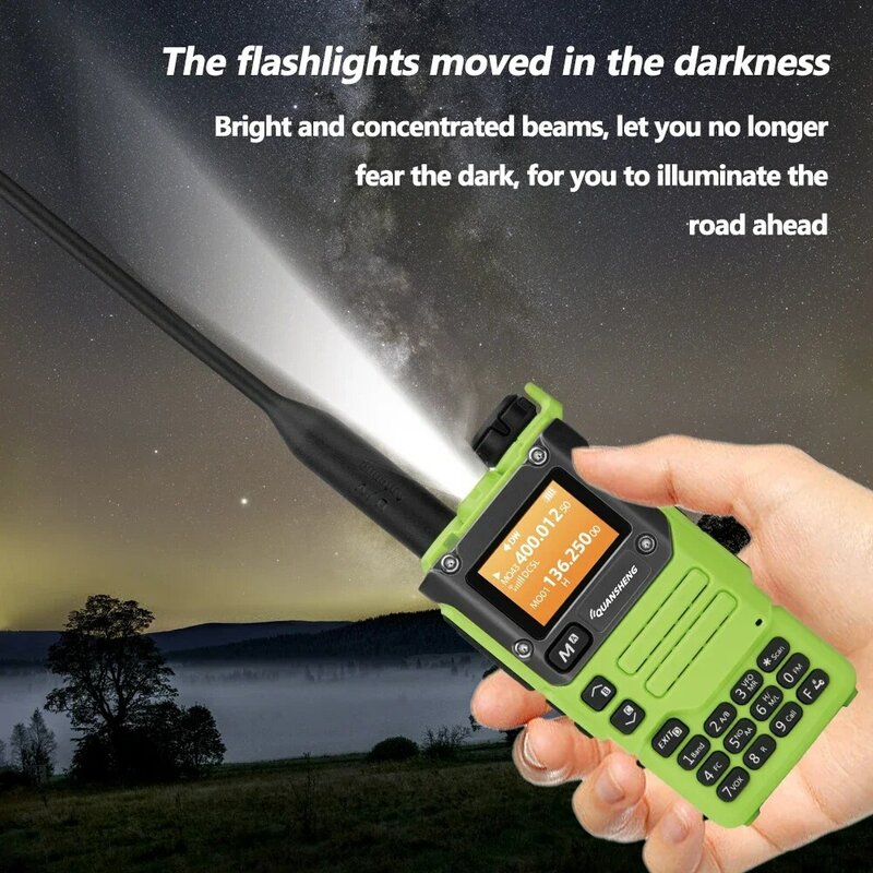 Quansheng-walkie-talkie UV-K6, banda de aire verde, 5W, carga FM 50-600MHz, VHF/UHF, frecuencia inalámbrica, bidireccional, Radio CB, UV K5(8)