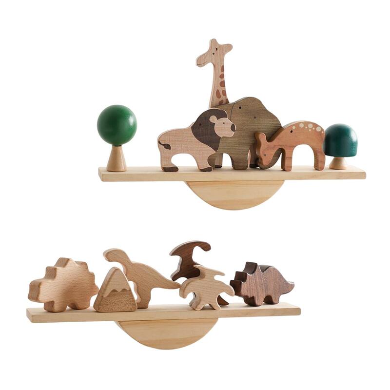 Wooden Balance Block Toy Party Favors Educational Toys Preschool Early Learning Smooth Surface Montessori Toys Fine Motor Skills
