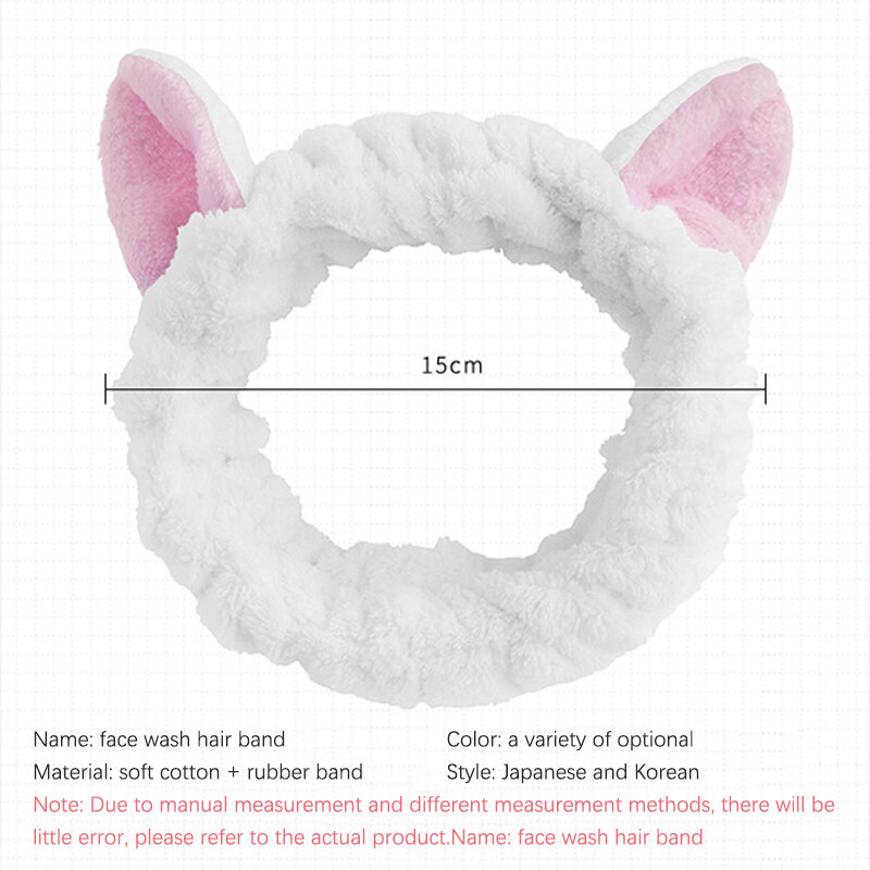 Yoga Headband Soft Warm Coral Fleece Bow Cute Animal Cat Ears Hairbands For Women Girls Sport Wash Face Makeup Hair Accessories