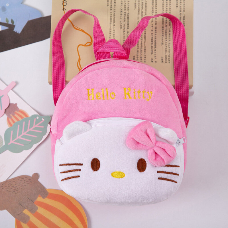Hellos Kittys Series Cartoon Plush Toys for Children Small Schoolbag New Kindergarten Backpack Toy Birthday Gift for Students