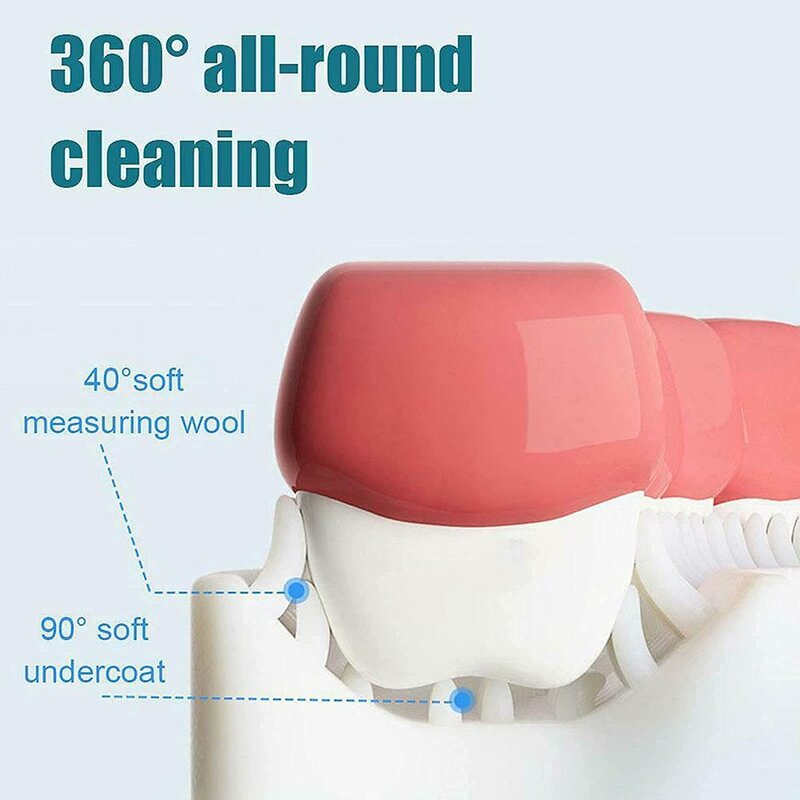 Cepillo de dientes en forma de U para bebé, cabeza de silicona suave de grado alimenticio, 360 °, diseño de limpieza bucal, cepillo de dientes de entrenamiento Manual