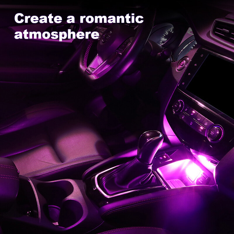 Auto Sigarettenaansteker Usb Sfeer Licht Led Mini Kleurrijke Nachtlampje Bedrading-Gratis Auto Interieur Verlichting Accessoires Benodigdheden