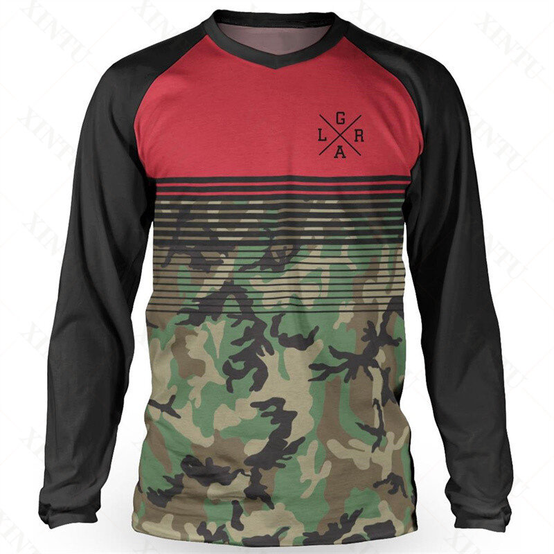 Camiseta holgada de Motocross para hombre, traje de descenso, MTB, bicicleta de montaña, camiseta transpirable, sudadera de manga larga LGRA