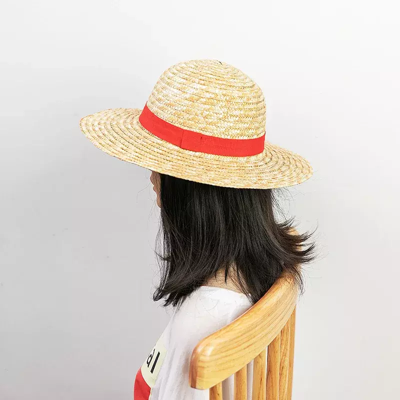 لوفي سترو قبعة أنيمي الكرتون تأثيري قبعات اكسسوارات الصيف قبعة الشمس ظلة الوالدين والطفل قبعة لوفي قبعة للرجال النساء