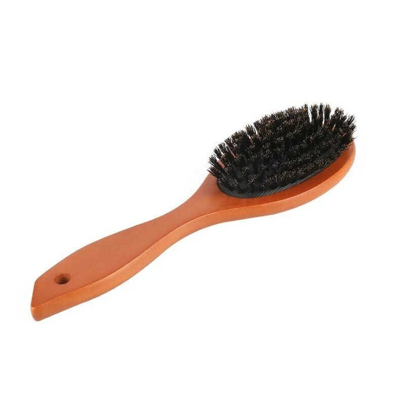 Cepillo de pelo de cerdas de jabalí Natural, peine de masaje, cepillo Antiestático de paleta de cuero cabelludo, mango de madera de haya, herramienta de peinado