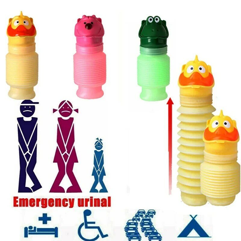 Emergenza portatile per bambini orinatoio da viaggio per auto all'aperto toilette termoretraibile bottiglia per pipì Anti-perdite ragazzo ragazza vasino da allenamento