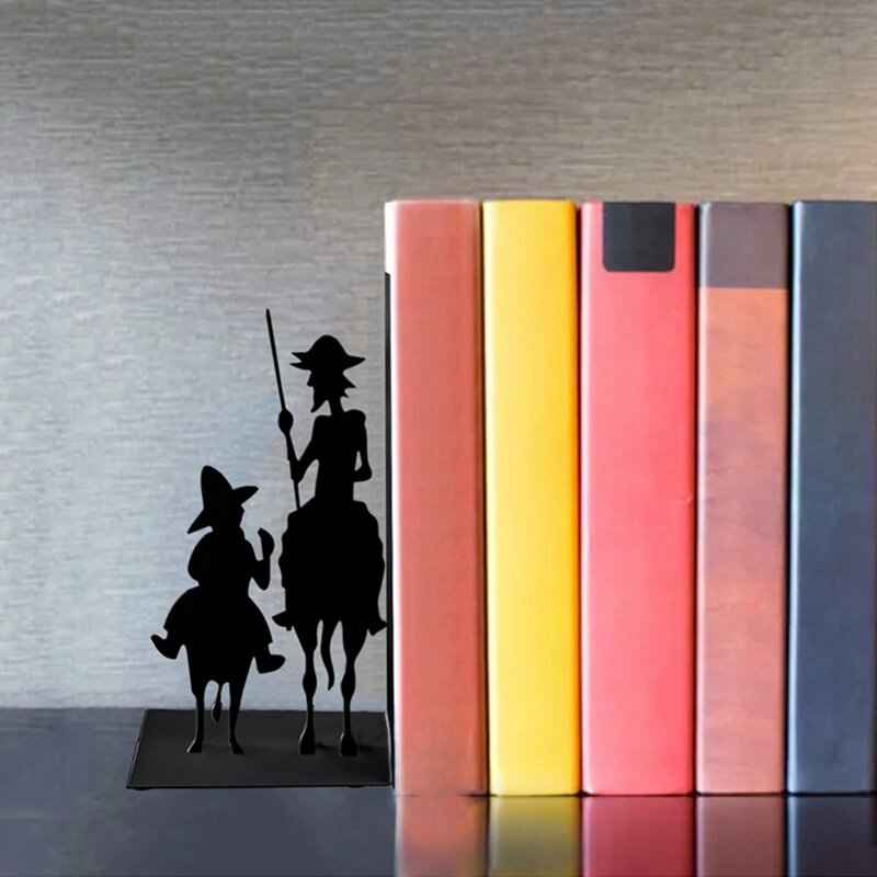 Una figura di ferro fermalibri supporto per libri di lettura Retro tappi per estremità del libro antiscivolo per scaffali Home Office Desktop Decor