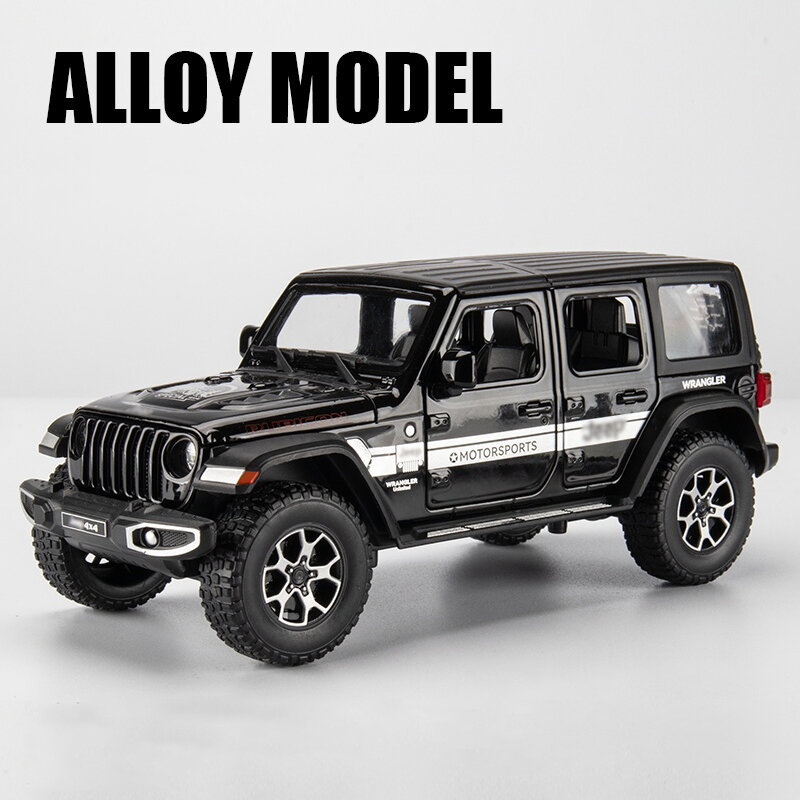 1:22 Jeeps Wrangler Rubicon Alloy Diecasts i pojazdy zabawkowe metalowe zabawkowy modelu samochodu dźwięk i światło wycofać kolekcja dzieci zabawki prezent