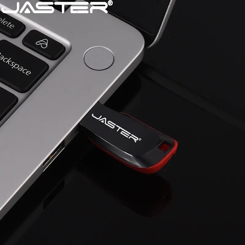 JASTER Metal USB 2.0 Flash Drive 64GB, Flash Drive 128GB 1 buah gratis LOGO kustom stik memori 32GB 16G U Disk hadiah pernikahan