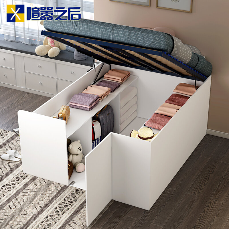 Bed Small Apartment Tatami Storage Bed Customized Children Bed with Wardrobe