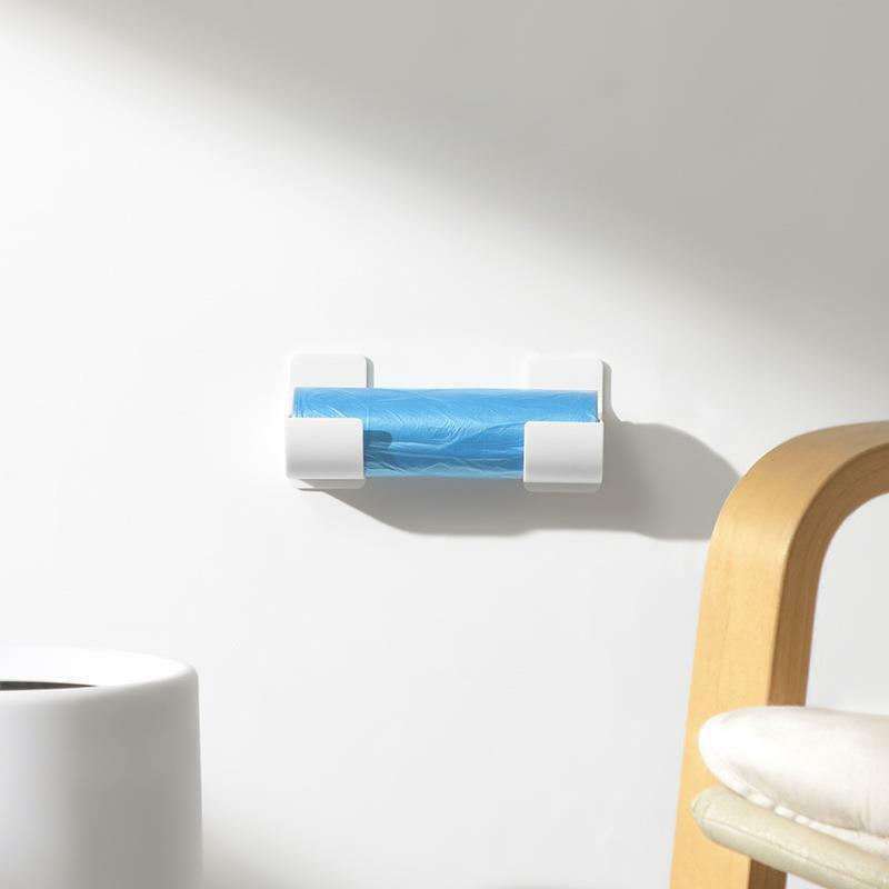 4/2 buah rak penyimpanan gulungan Film kesegaran Dispenser gulungan kantong sampah poli plastik pasang dinding dapur untuk lemari